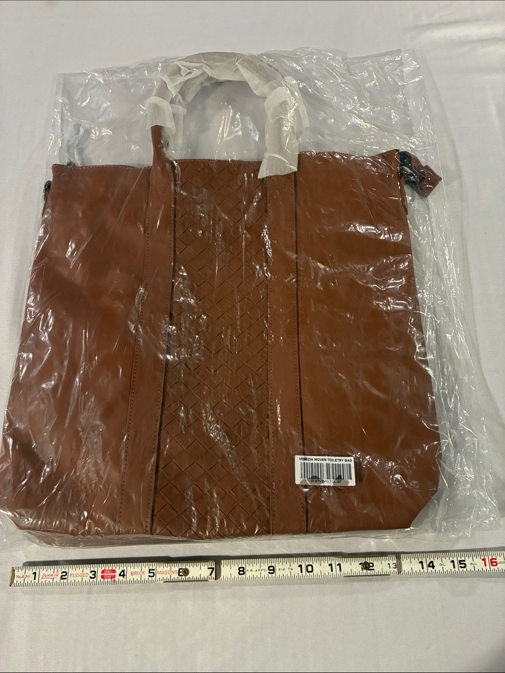 Source Unknown Brown Woven-Panel Messenger Tote
